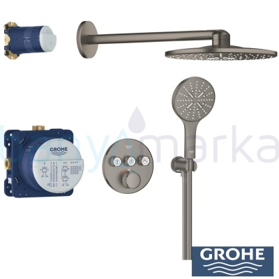 Grohe Fırçalı Sert Grafit Ankastre Batarya Kombini - Thumbnail