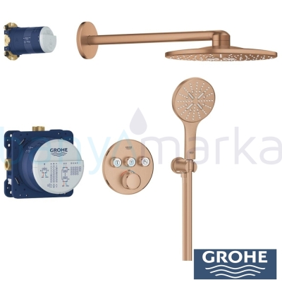 Grohe Fırçalı Bakır Ankastre Batarya Kombini - Thumbnail
